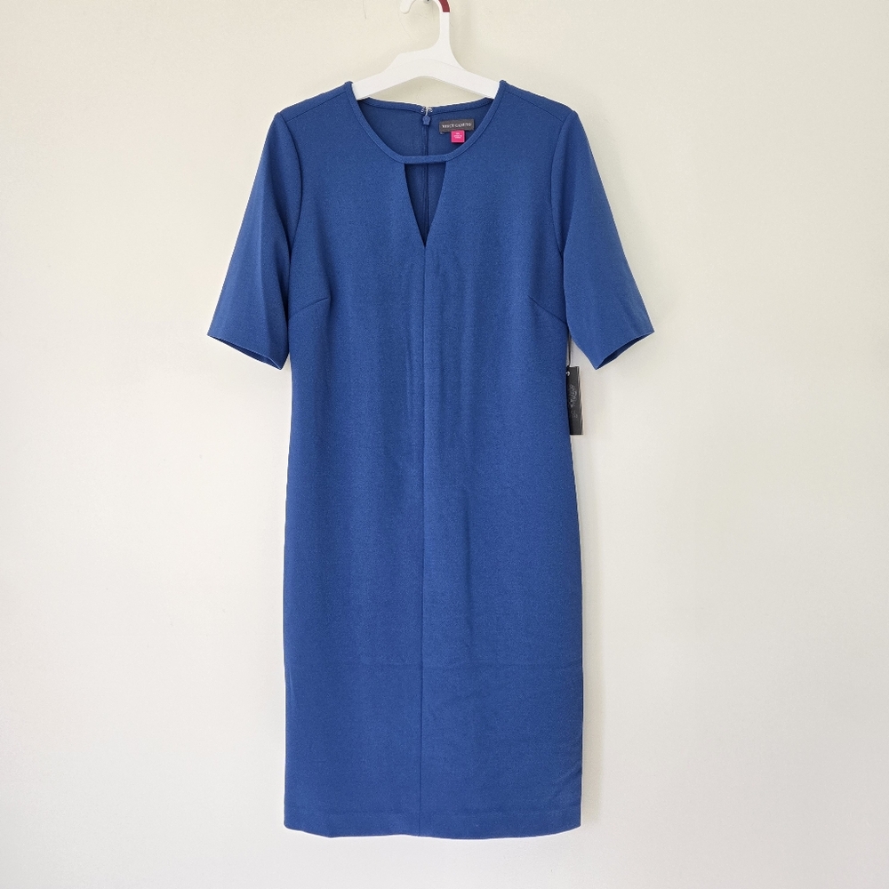 NWT Vince Camuto Sheath Dress In Dusk Blue